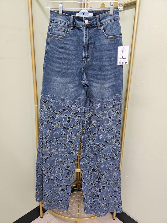 Alondra lace denim women's jeans #T
