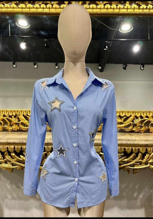 Blue stars blouse #*