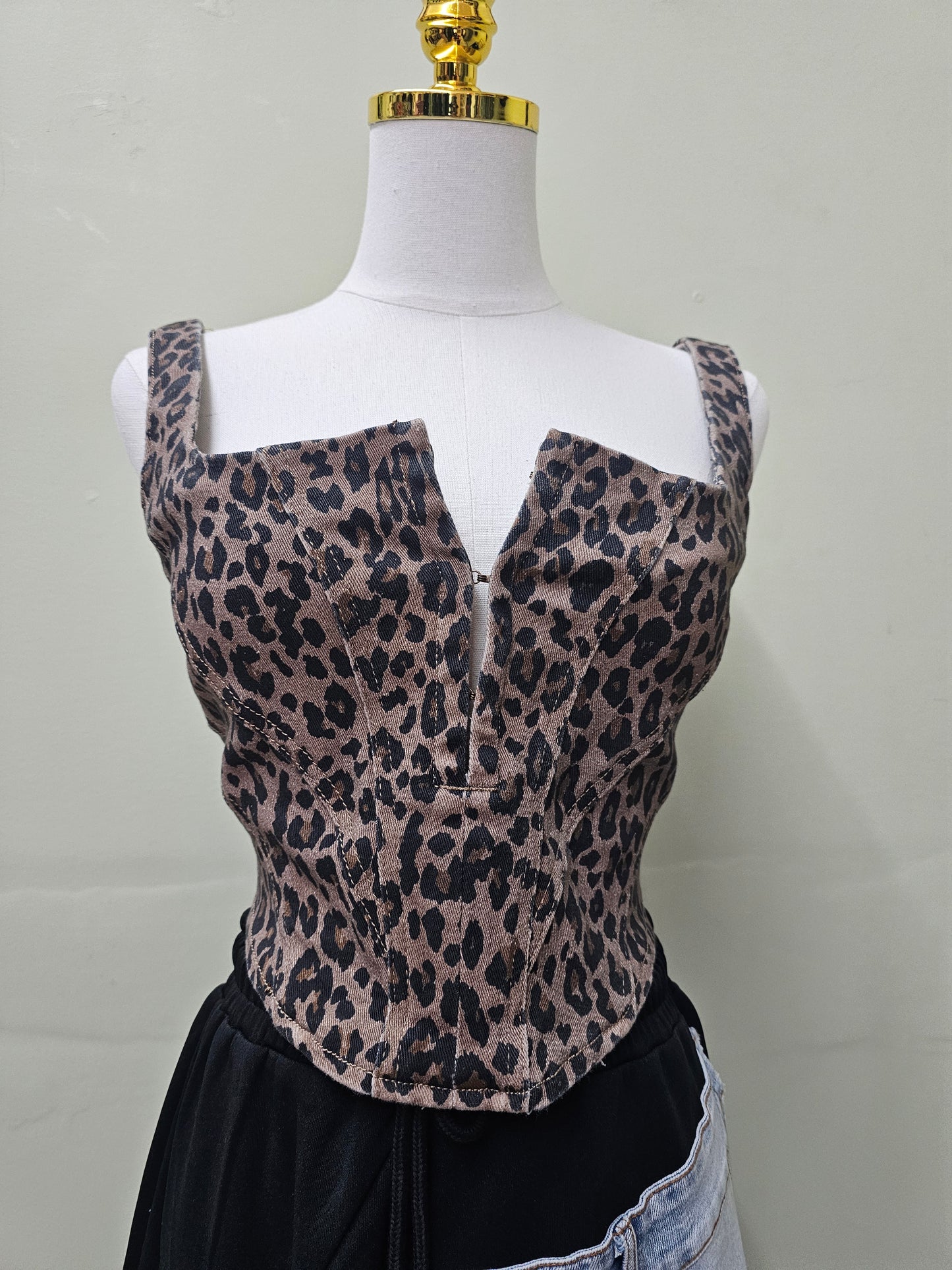 Siena animal print Denim Women Top