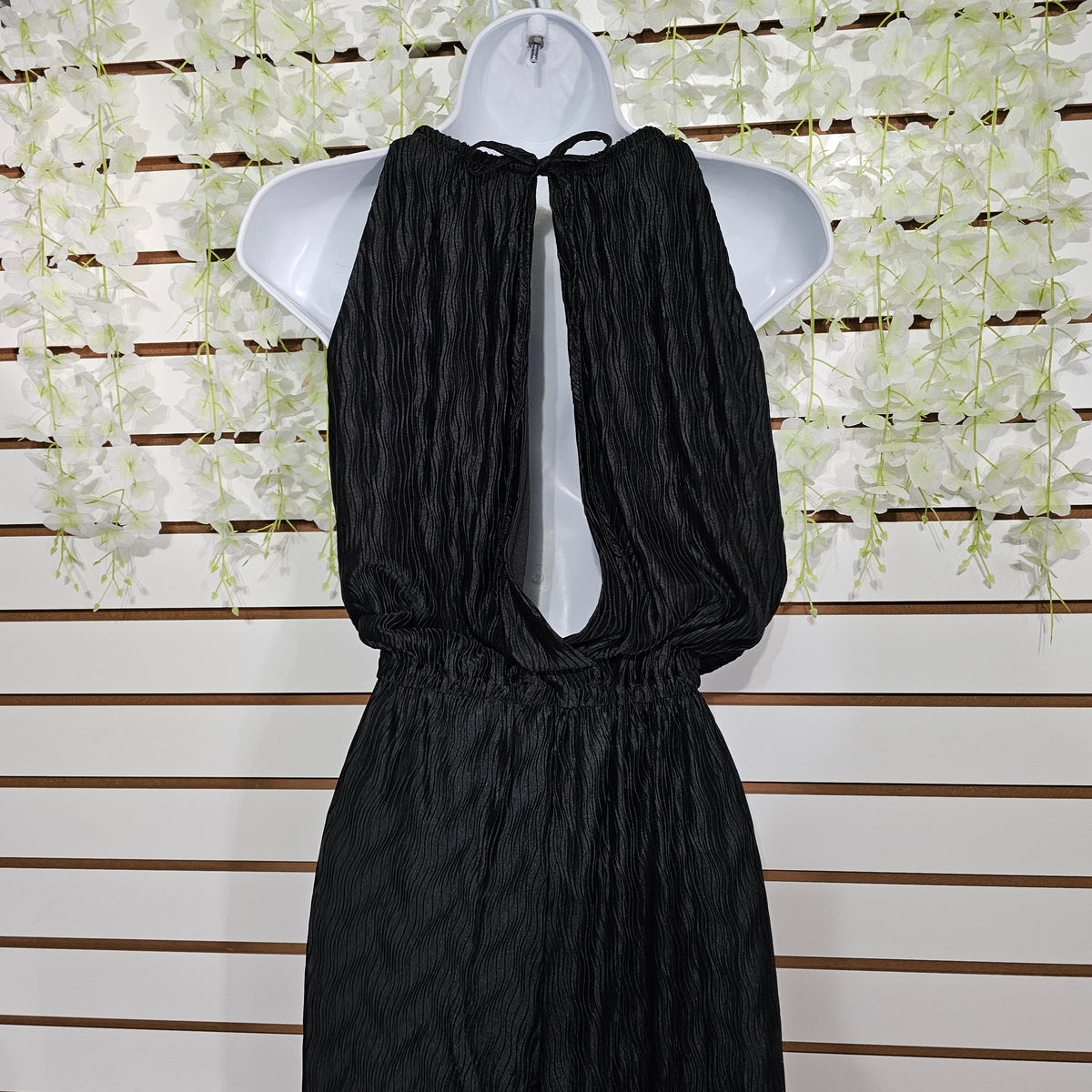 Benny jumpsuits Satin Black Halter Neck #34