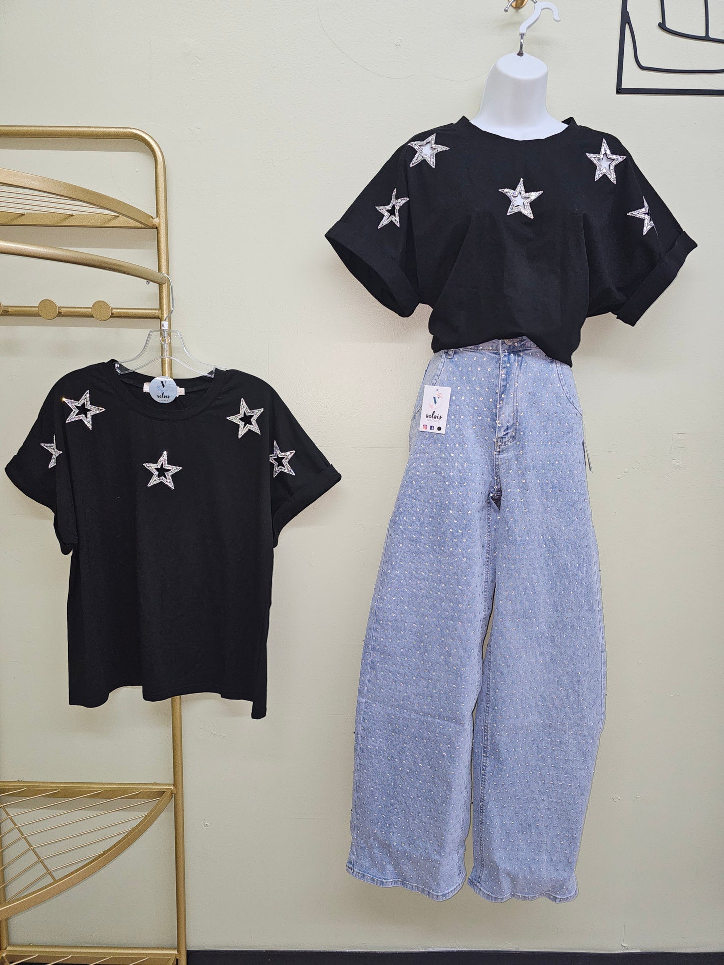 T-shirt Black star plus #T