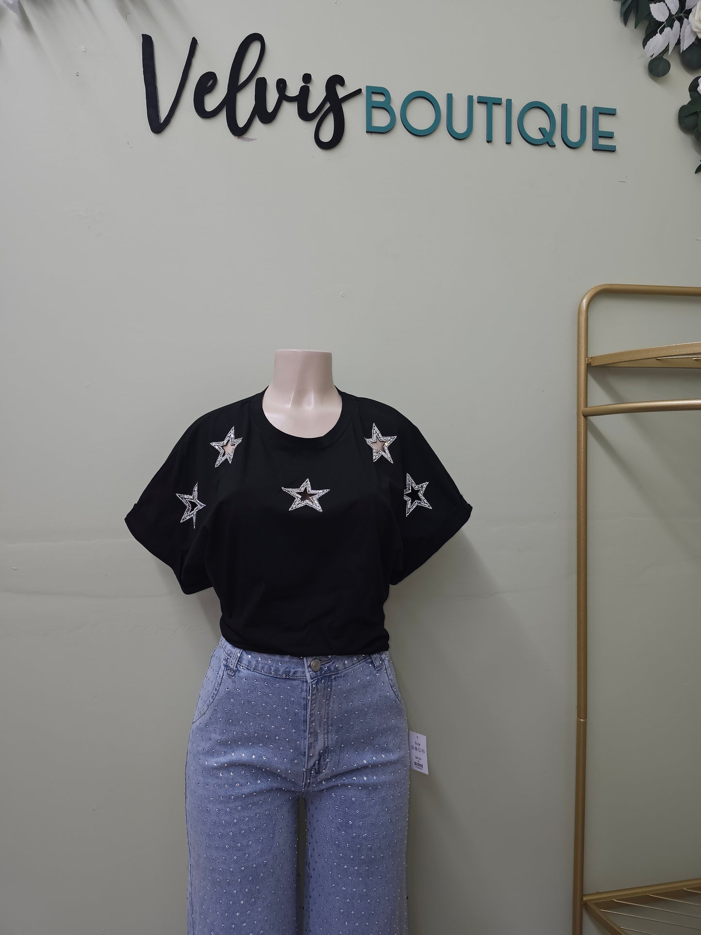 T-shirt Black star plus #T