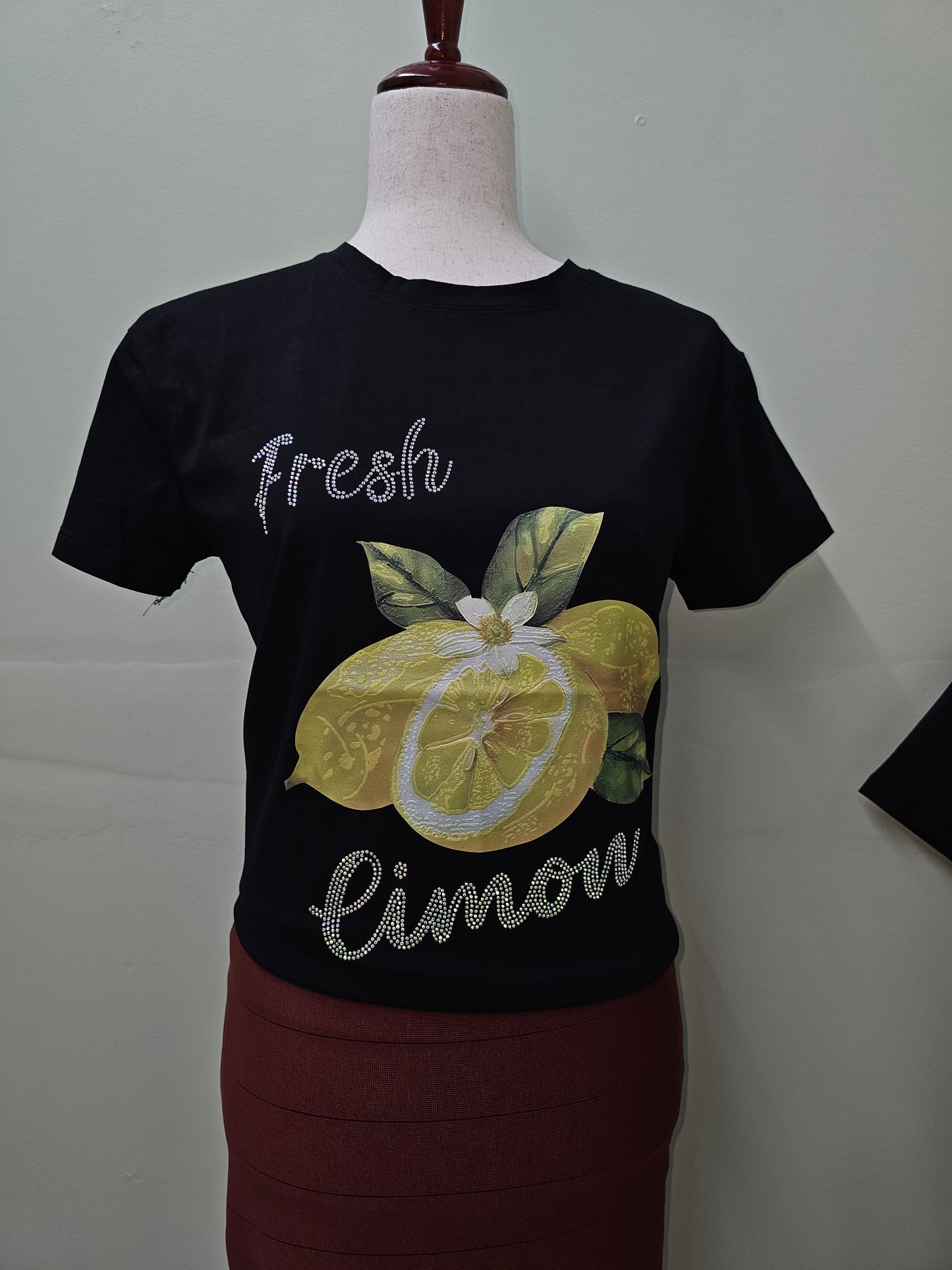 Lemon Black T-shirt Women #T