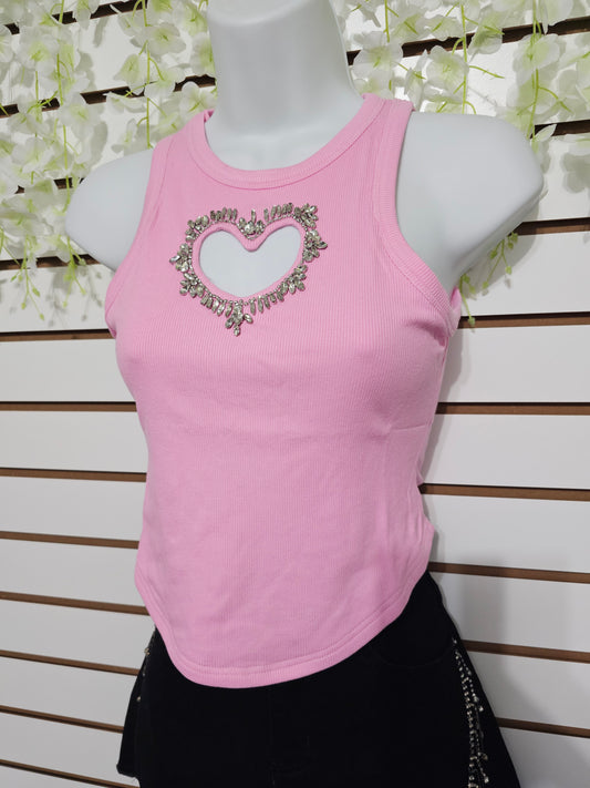 Blouse Heart  bright Pink