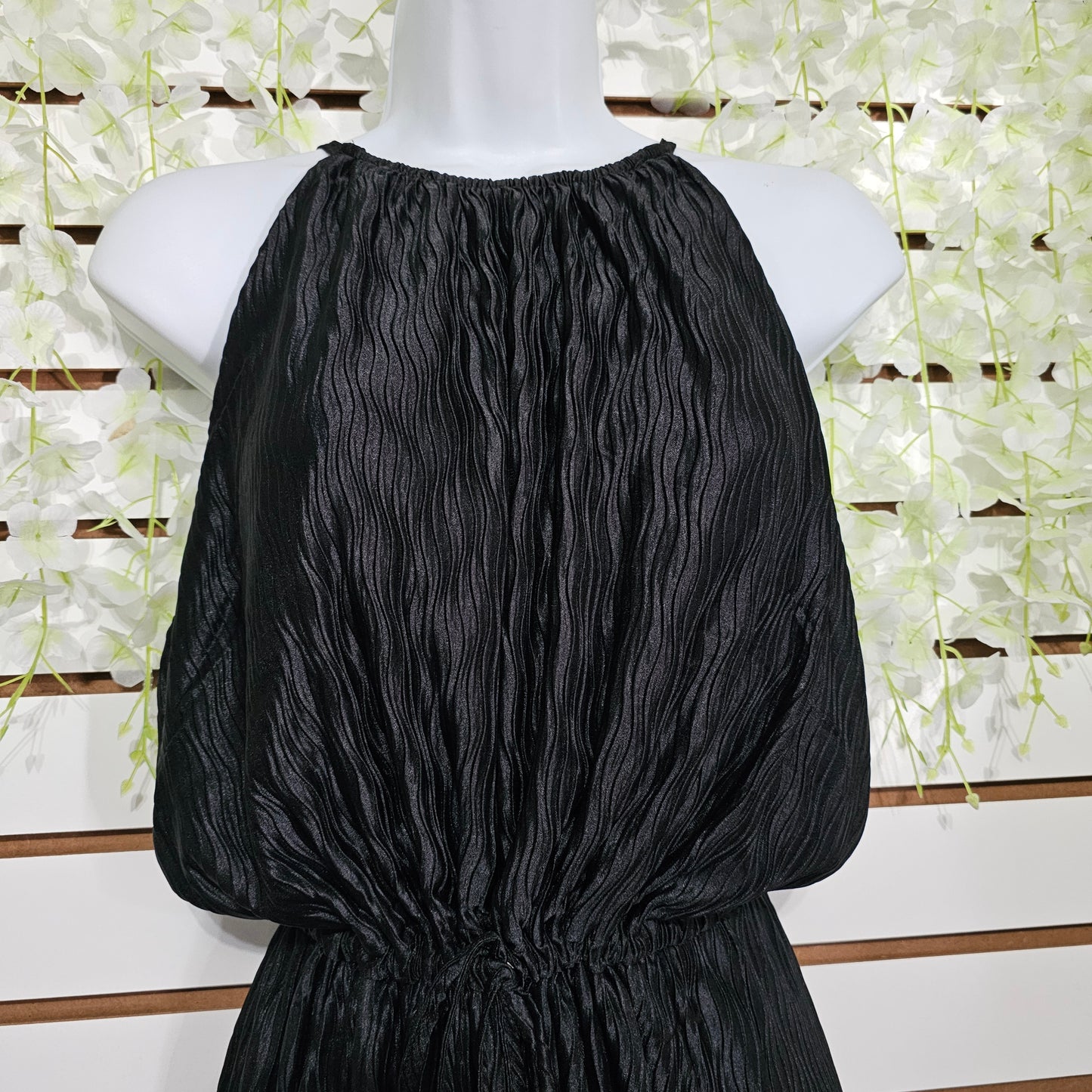 Benny jumpsuits Satin Black Halter Neck #34